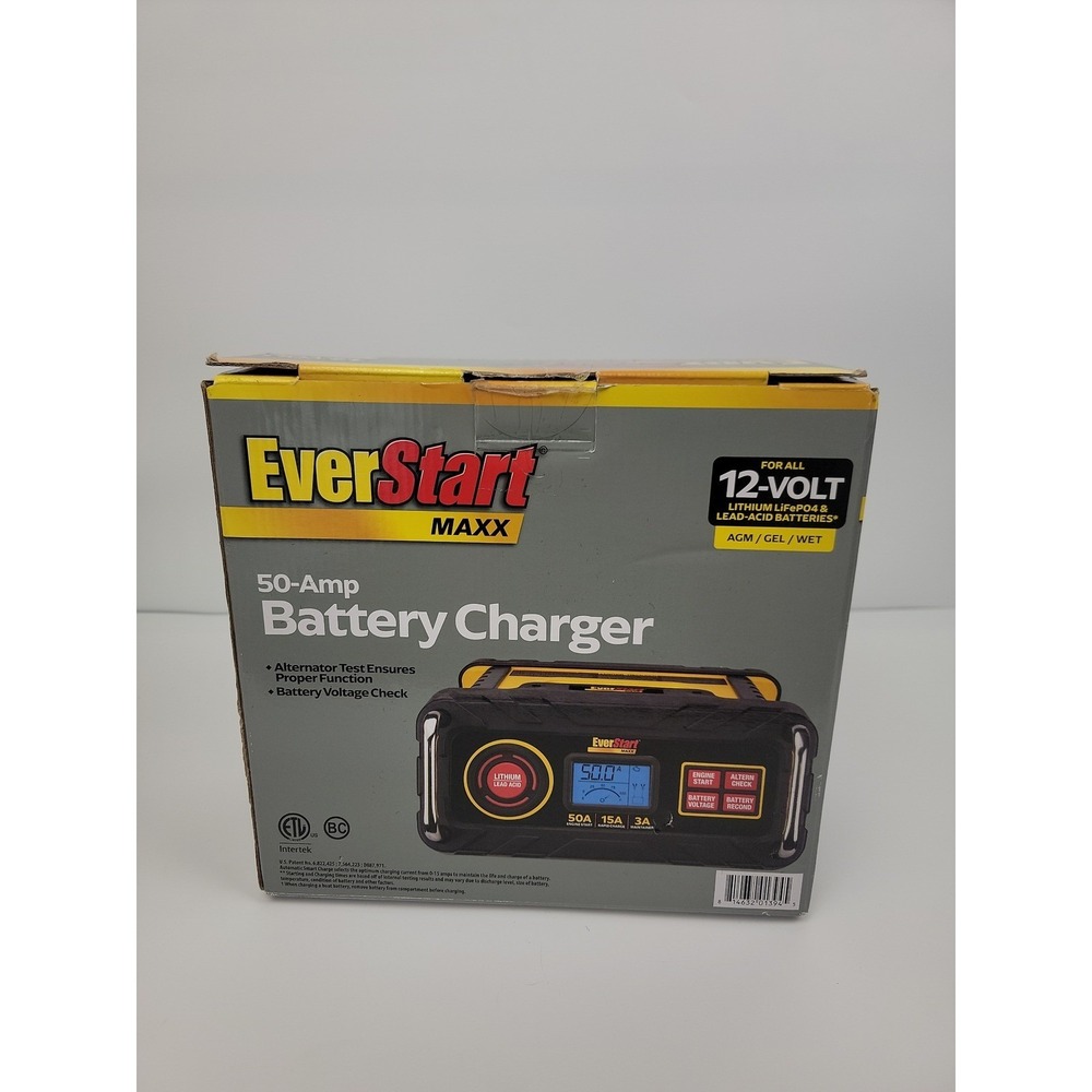 EverStart Maxx 50-Amp 12V Battery Charger BC50BE Lithium Lead-Acid AGM GEL WET